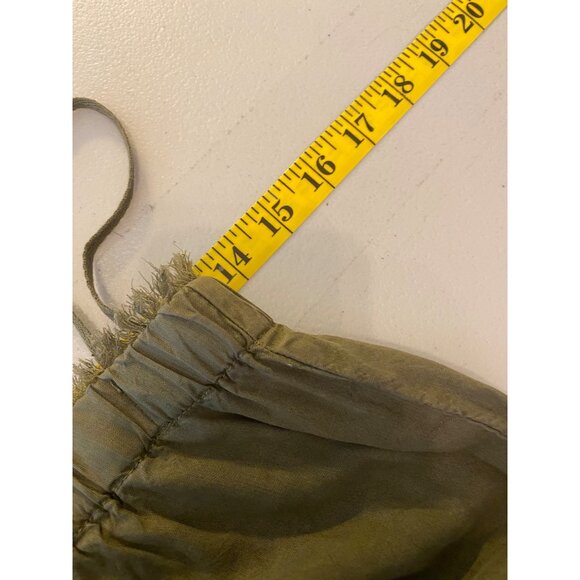Cloth & Stone Strapless Olive Green Tencel Jumpsuit w/ Belt & Pockets Small - Picture 10 of 13